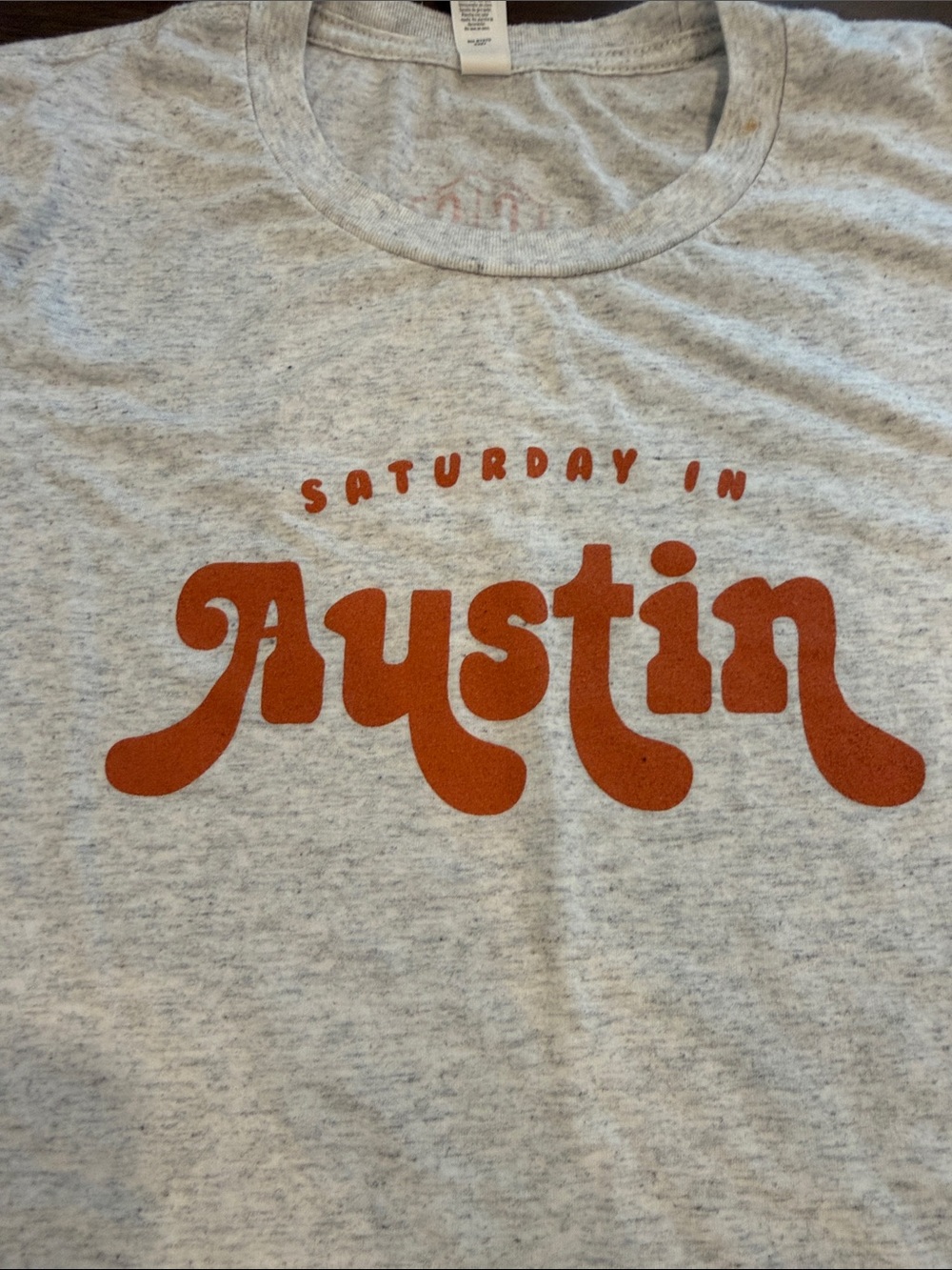 Charlie Southern Heather Gray Tee with Orange 'Austin' Graphic Small - C27-100 - Picture 5 of 7